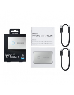 SAMSUNG Portable SSD T7 Touch 2TB external USB 3.2 Gen.2 metallic silver