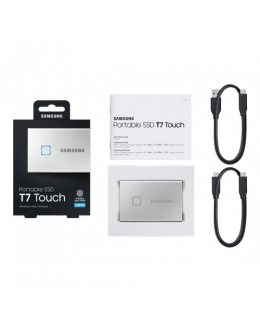 SAMSUNG Portable SSD T7 Touch 500GB extern USB 3.2 Gen.2 metallic silver